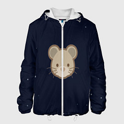 Куртка с капюшоном мужская Ночная мышь, цвет: 3D-белый