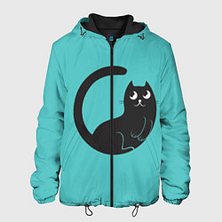 Куртка с капюшоном мужская Чёрный котя, цвет: 3D-черный
