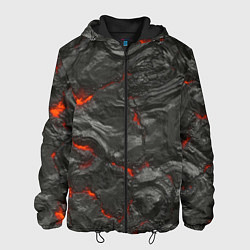 Куртка с капюшоном мужская Застывшая лава, цвет: 3D-черный