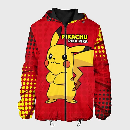 Мужская куртка Pikachu Pika Pika / 3D-Черный – фото 1