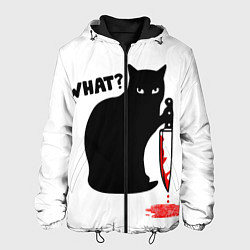 Куртка с капюшоном мужская What Cat, цвет: 3D-черный