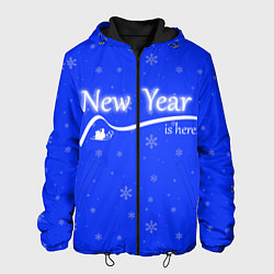 Куртка с капюшоном мужская Новый год, цвет: 3D-черный