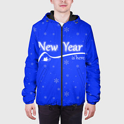 Куртка с капюшоном мужская Новый год, цвет: 3D-черный — фото 2