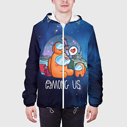 Куртка с капюшоном мужская Among Us Space, цвет: 3D-белый — фото 2