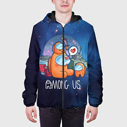 Куртка с капюшоном мужская Among Us Space, цвет: 3D-черный — фото 2