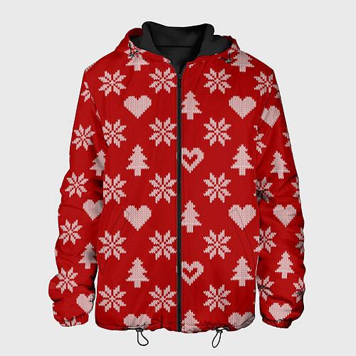 Мужская куртка Красный рождественский свитер / 3D-Черный – фото 1