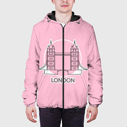 Куртка с капюшоном мужская Лондон London Tower bridge, цвет: 3D-черный — фото 2