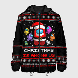 Куртка с капюшоном мужская CHRISTMAS AMONG US, цвет: 3D-черный