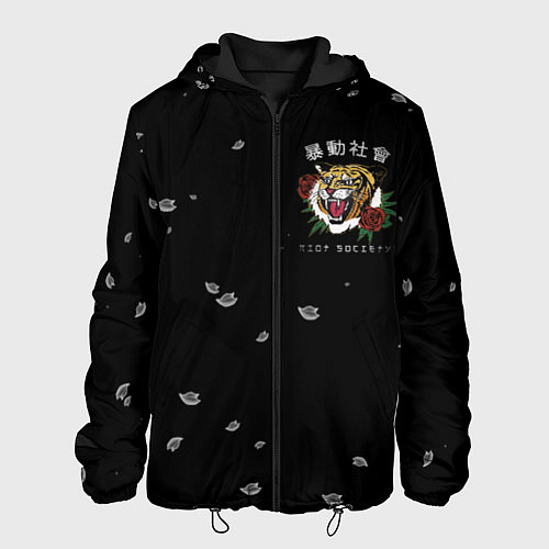 Мужская куртка Тигр спина / 3D-Черный – фото 1