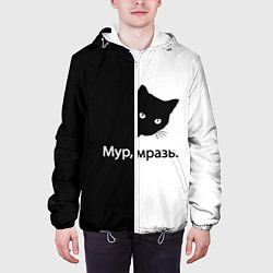 Куртка с капюшоном мужская Черный кот, цвет: 3D-белый — фото 2