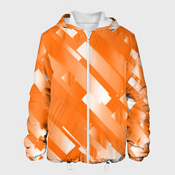 Куртка с капюшоном мужская Оранжевый градиент, цвет: 3D-белый