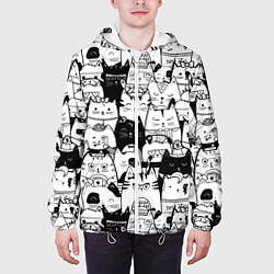 Куртка с капюшоном мужская Котики, цвет: 3D-белый — фото 2