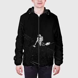 Куртка с капюшоном мужская Космический клининг, цвет: 3D-черный — фото 2
