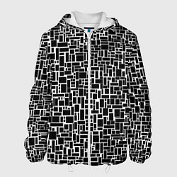 Куртка с капюшоном мужская Геометрия ЧБ Black & white, цвет: 3D-белый