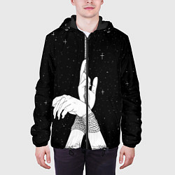 Куртка с капюшоном мужская Эстетика связанных рук, цвет: 3D-черный — фото 2