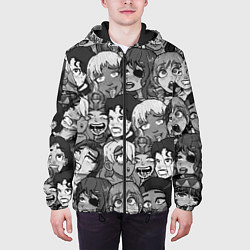 Куртка с капюшоном мужская 8 bit ahegao, цвет: 3D-черный — фото 2