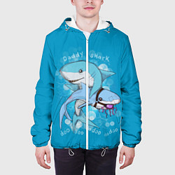 Куртка с капюшоном мужская Dady Shark, цвет: 3D-белый — фото 2