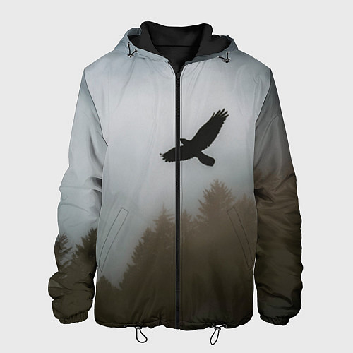 Мужская куртка Орёл над лесом / 3D-Черный – фото 1