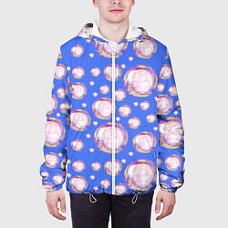 Куртка с капюшоном мужская Мыльные пузыри, цвет: 3D-белый — фото 2