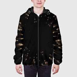 Куртка с капюшоном мужская Частицы, цвет: 3D-черный — фото 2