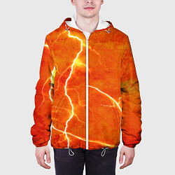 Куртка с капюшоном мужская Молния, цвет: 3D-белый — фото 2