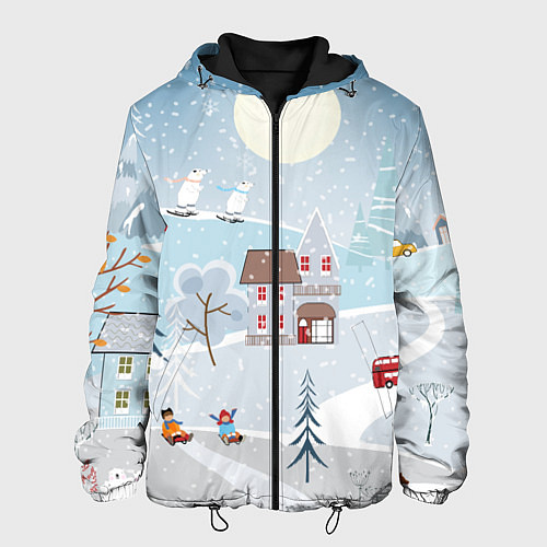 Мужская куртка Зимний дворик / 3D-Черный – фото 1