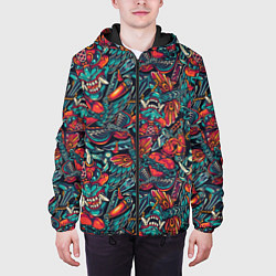 Куртка с капюшоном мужская Якудза, цвет: 3D-черный — фото 2