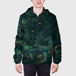 Куртка с капюшоном мужская Елка, цвет: 3D-черный — фото 2