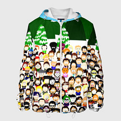Куртка с капюшоном мужская Южный Парк South Park, цвет: 3D-белый