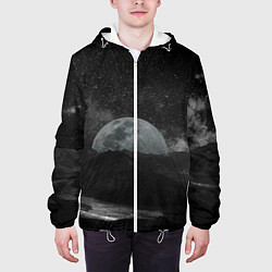 Куртка с капюшоном мужская Луна, цвет: 3D-белый — фото 2