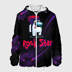 Куртка с капюшоном мужская Among Us Rock Star, цвет: 3D-белый