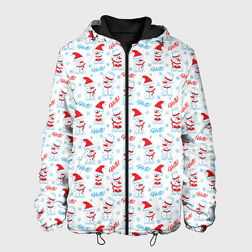Мужская куртка Снеговики / 3D-Черный – фото 1