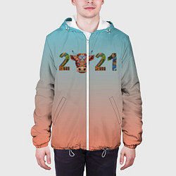Куртка с капюшоном мужская 2021 Год быка, цвет: 3D-белый — фото 2