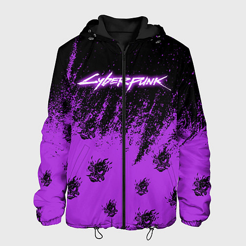 Мужская куртка Cyberpunk neon / 3D-Черный – фото 1