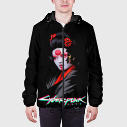 Куртка с капюшоном мужская CYBERPUNK 2077 JAPAN, цвет: 3D-черный — фото 2