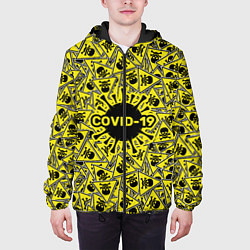 Куртка с капюшоном мужская COVID-19, цвет: 3D-черный — фото 2
