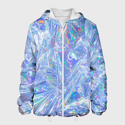 Куртка с капюшоном мужская 3d ice glitch, цвет: 3D-белый