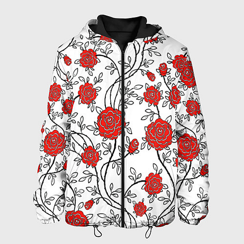 Мужская куртка Цветы / 3D-Черный – фото 1