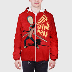 Куртка с капюшоном мужская Человек Бензопила, цвет: 3D-белый — фото 2