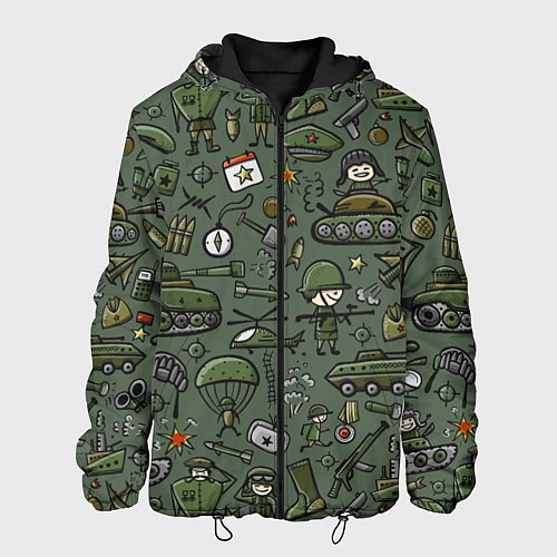 Мужская куртка Военные атрибуты / 3D-Черный – фото 1