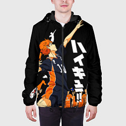 Куртка с капюшоном мужская ВОЛЕЙБОЛ!! HAIKYUU!!, цвет: 3D-черный — фото 2
