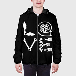 Куртка с капюшоном мужская Автомеханику, цвет: 3D-черный — фото 2