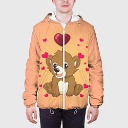 Куртка с капюшоном мужская Медвежонок, цвет: 3D-белый — фото 2