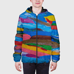 Куртка с капюшоном мужская Картина абстракция, цвет: 3D-черный — фото 2