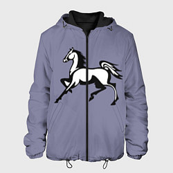 Куртка с капюшоном мужская Дикая лошадь, цвет: 3D-черный