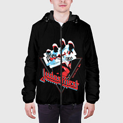 Куртка с капюшоном мужская Judas Priest, цвет: 3D-черный — фото 2