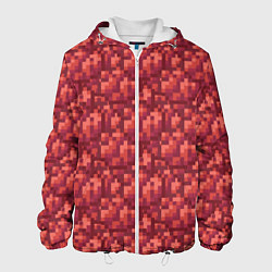 Куртка с капюшоном мужская Красный краситель, цвет: 3D-белый