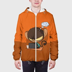 Куртка с капюшоном мужская Маленький Хакер, цвет: 3D-белый — фото 2