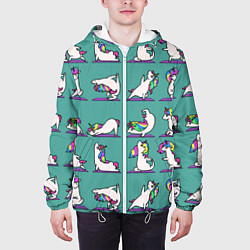 Куртка с капюшоном мужская Единороги Зарядка, цвет: 3D-белый — фото 2