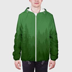 Куртка с капюшоном мужская Зеленый Лес, цвет: 3D-белый — фото 2